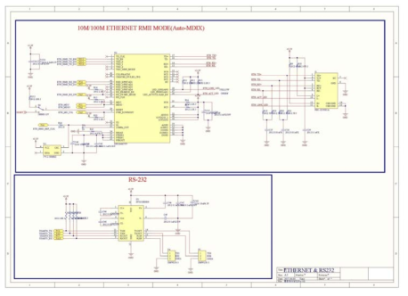 Ethernet 및 RS-232 회로도