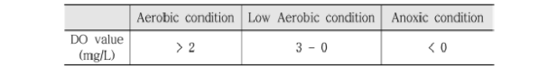 DO 농도에 따른 호기, 무산소 조건 구분