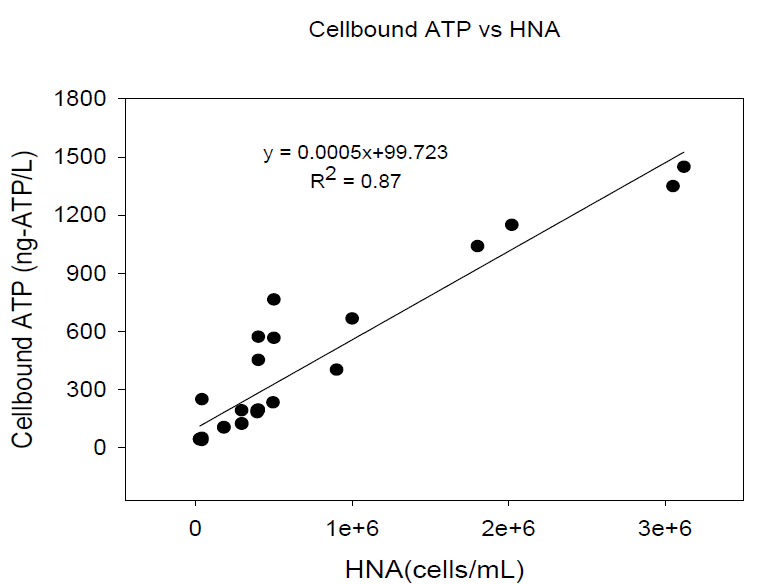 Cellbound ATP와 intact HNA cell의 상관성