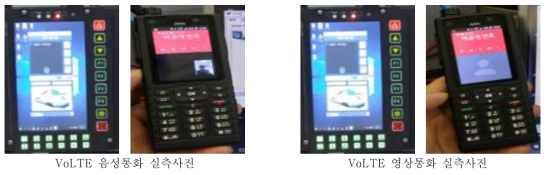 차상단말기 자체검증 VoLTE 음성/영상통화 실측사진