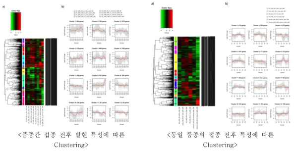 접종 전후 발현특성에 따른 Clustering