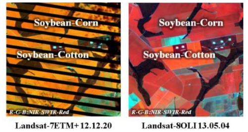 브라질 마토그로소 주 대상 이모작 재배지역의 시계열 Landsat 자료 분광 패턴