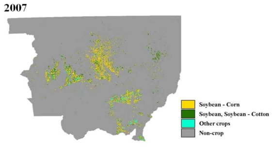 2007년 브라질 마토그로소 주의 작물 구분도 제작 결과