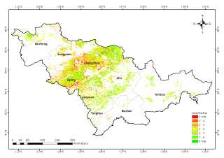 길림성 옥수수 수량 분포(2015)