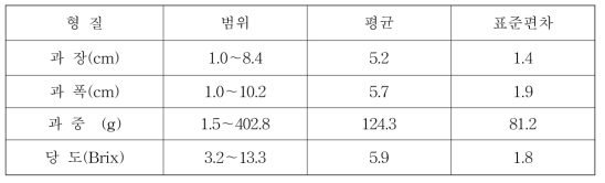 2016 토마토 주요농업형질 기본통계