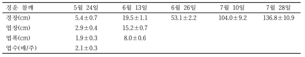 경운 참깨의 생육