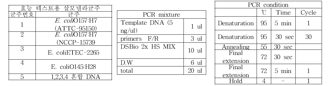 SNP multiplex PCR키트 개발을 위한 PCR 조건
