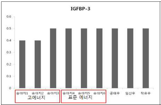 송아지, 공태우, 임신우, 착유우의 혈액에서 IGFBP-3 분석