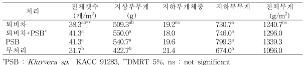 녹비처리토양(밭, 2015년)