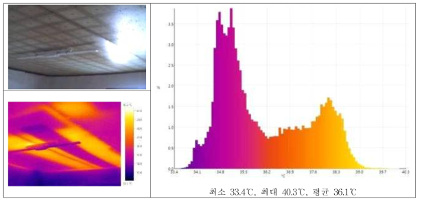 공사 전 천장 열화상 촬영 및 분석