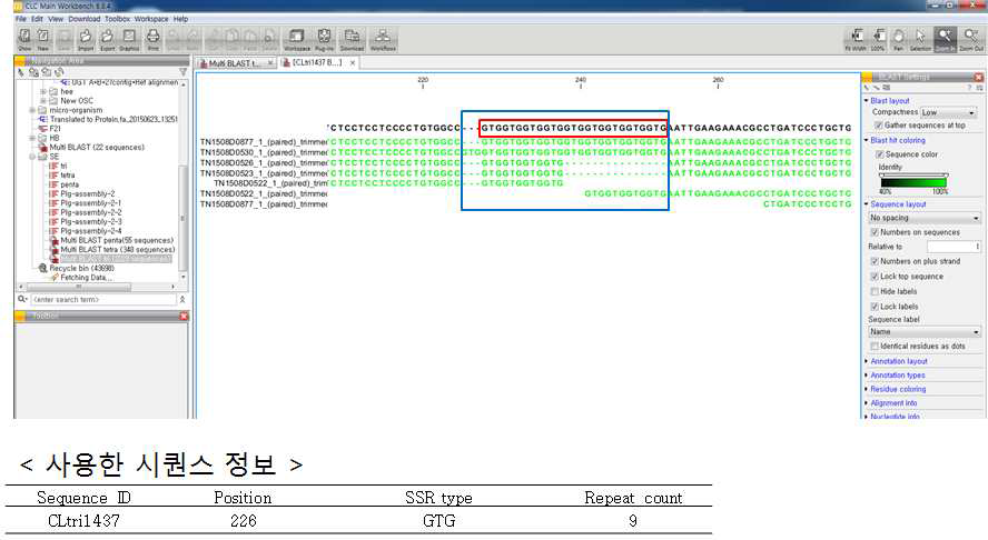 NGS의 의해 생산된 reads를 mapping 한 예