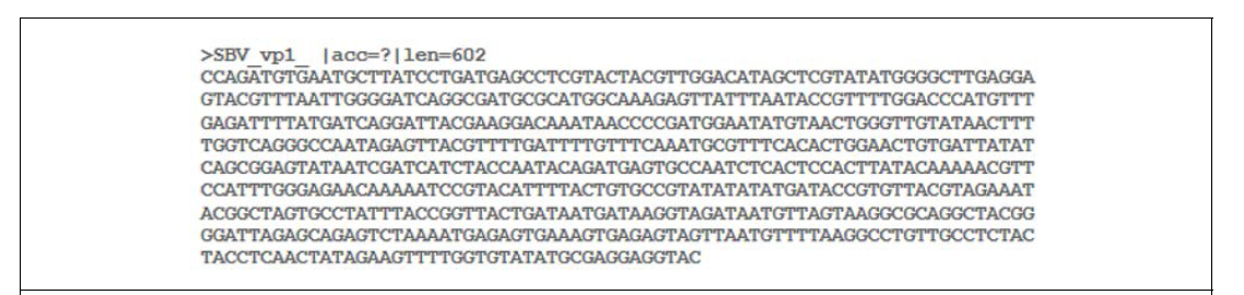 Nucleotide sequence of Sacbrood virus vp1 gene