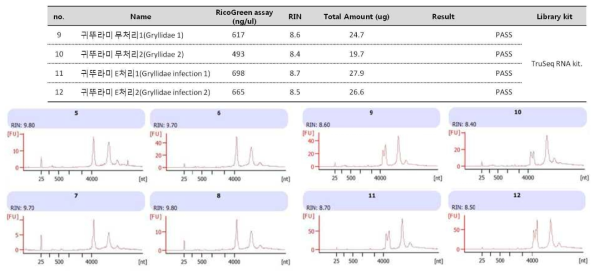 RNA sample QC 결과