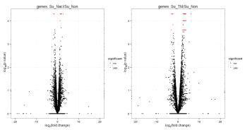 수미 감자의 TM과 NaCl 처리구에 대한 RNA-seq 발현 양상