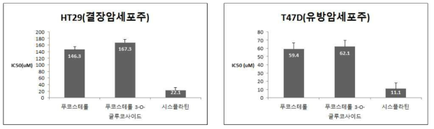 항암 활성 검정 결과