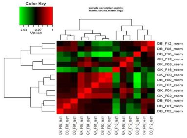 샘플간의 clustering 결과