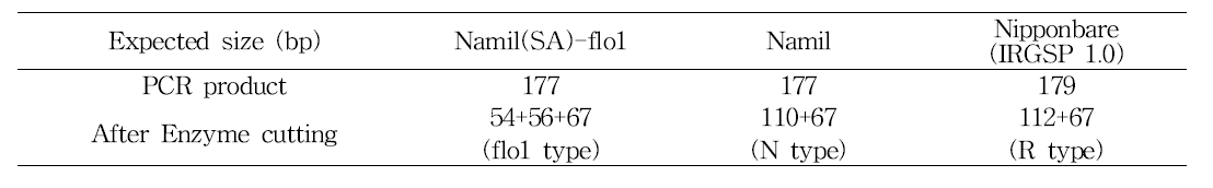 CAPs primer and restriction enzyme cutting product expected size