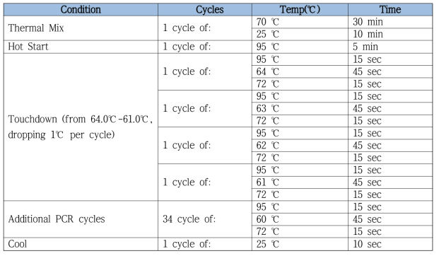 PCR condition