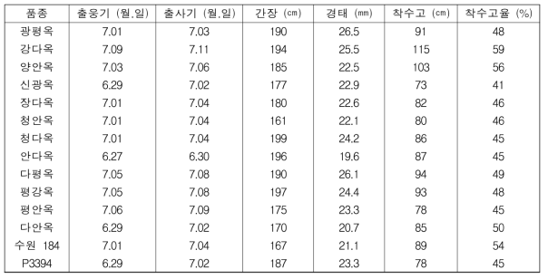 4월 5일 파종 곡실용 옥수수의 생육 상황