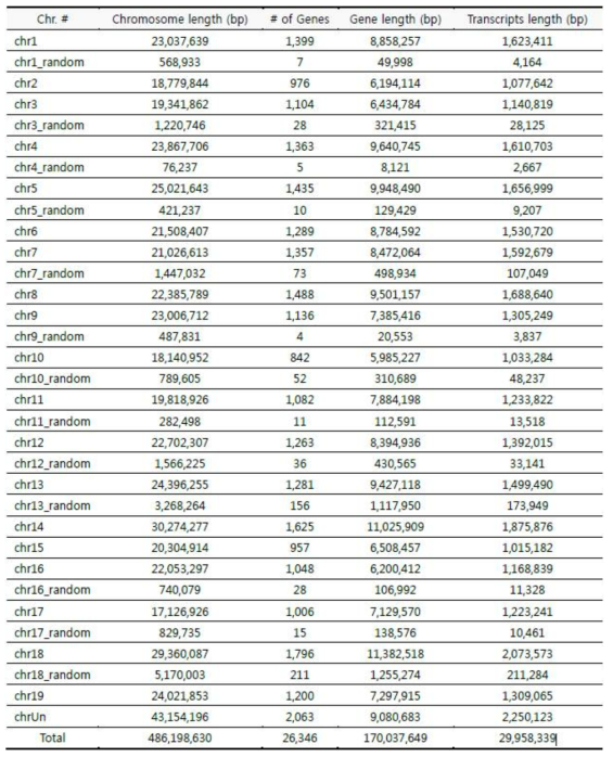 Reference genome 통계치