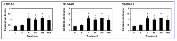 Effect of steroid hormones on S100A8, S100A9, S100A12 in endometrial explant tissues