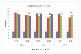 방울토마토 저장온도 및 포장밴딩에 적색도 변화