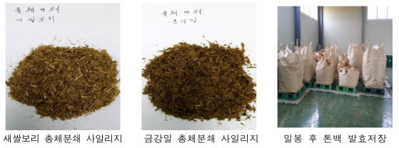 총체분쇄 사일리지 및 톤백이용 발효저장