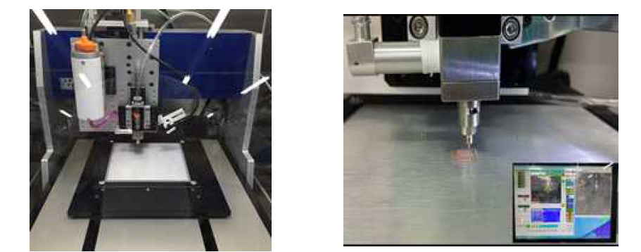 미세 정량 밸브타입 프린터 헤드 적용 및 하이드로 겔 프린팅 출력 과정