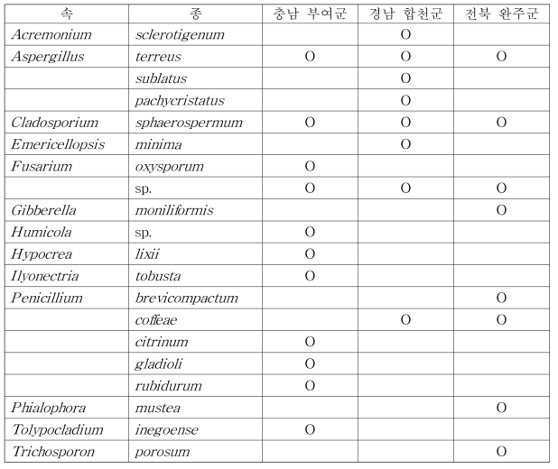 작은 뿌리파리의 유충, 성충에서 분리한 미생물 군집