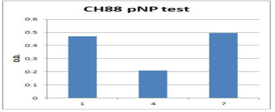 β-galactosidase activity of CH88 with homogenization