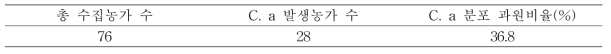 C. acutaunm 분포 과원비율 조사 결과