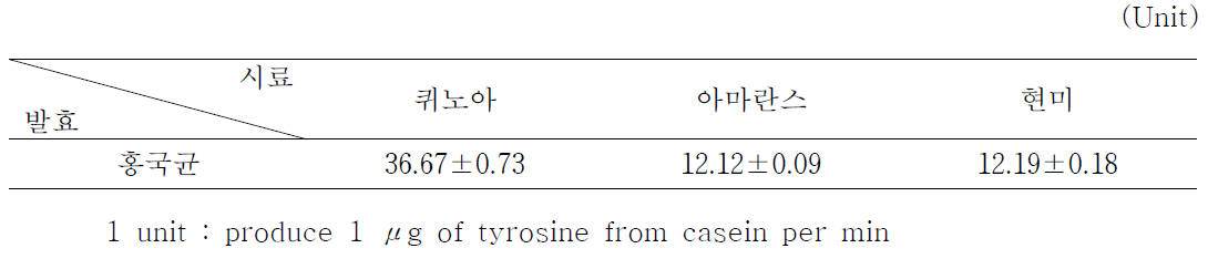 Protease 역가