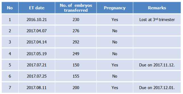 Transfer of ATM-/- cloned embryos to surrogates