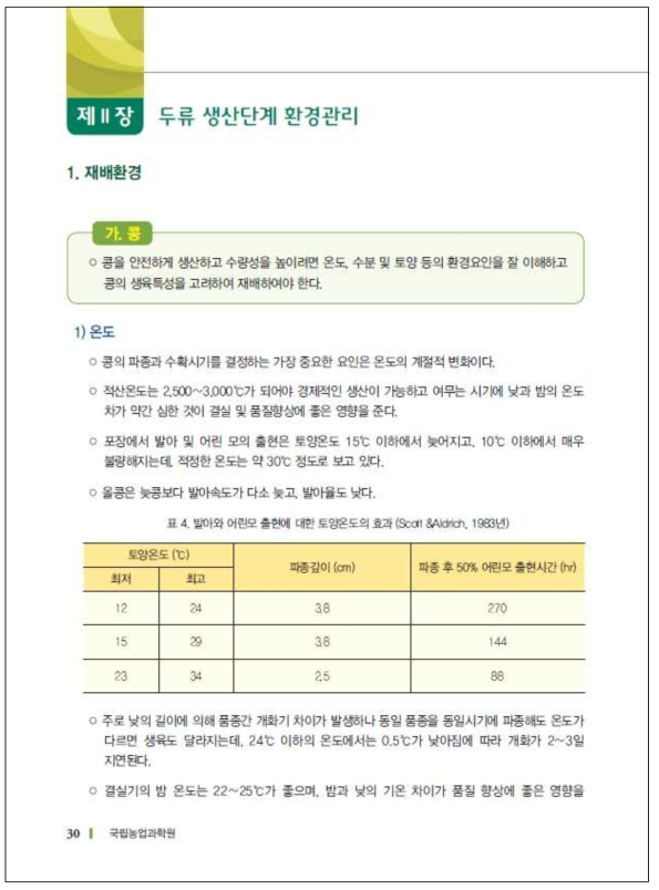 품목군별 GAP 영농기술서 예시(두류) 4