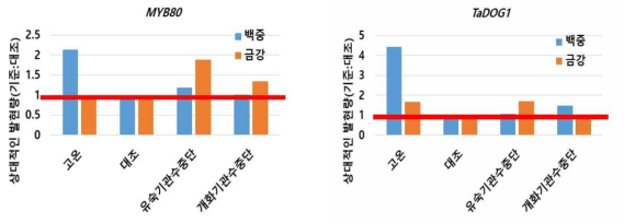 ABA 관련 유전자 발현량 변화