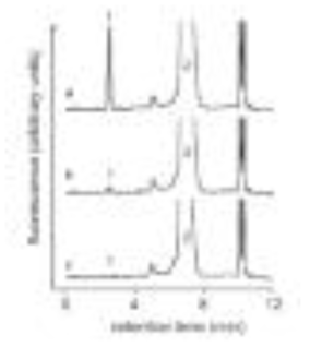 인간 섬유아세포에서 지방성 알데히드 탈수소효소의 전형적인 HPLC