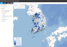 GIS로 제작된 침수통계자료