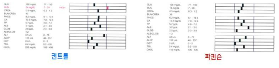 혈청생화학검사 결과