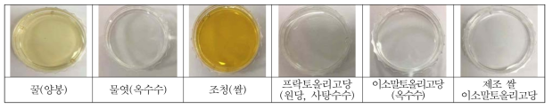 시판 감미시럽 및 개발이소말토올리고당의 사진