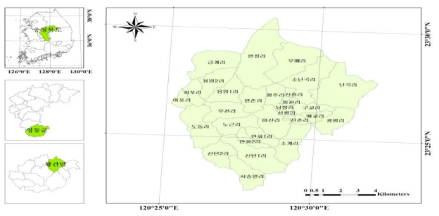 정주여건 진단지표 적용 대상지