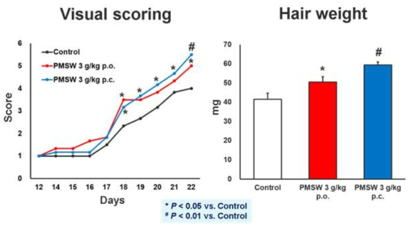 Visual scoring 및 털 무게 비교