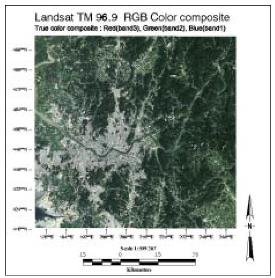 경기도일대 RGB natural color composite 출력 예