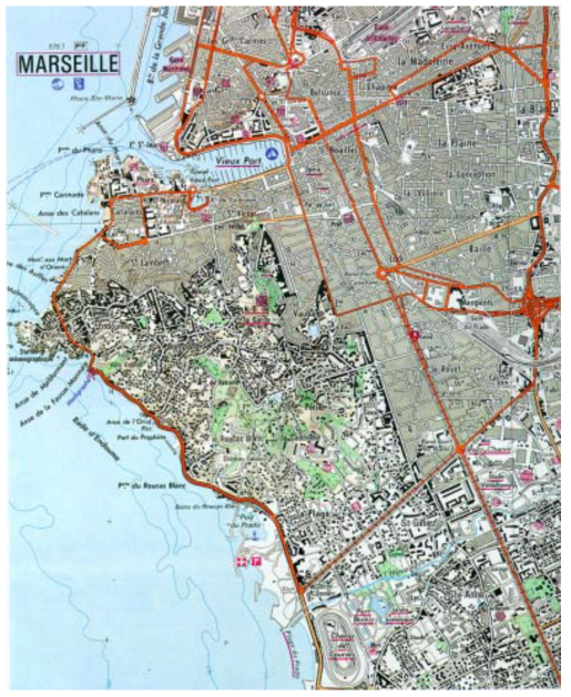 보조자료 1 : 1:25,000축척 마르세이유 지역 지형도 자료 : European Commission(1993), CORINE Land Cover Technical Guide, European Commission, p.64