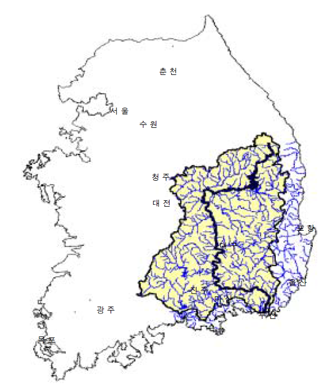 낙동강 유역의 위치