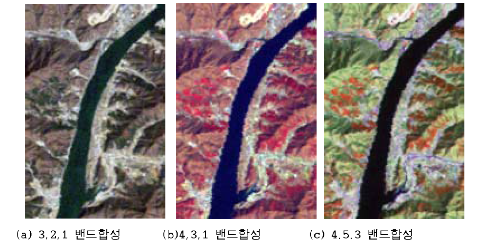 Landsat5 TM 인공위성영상 합성 세부결과