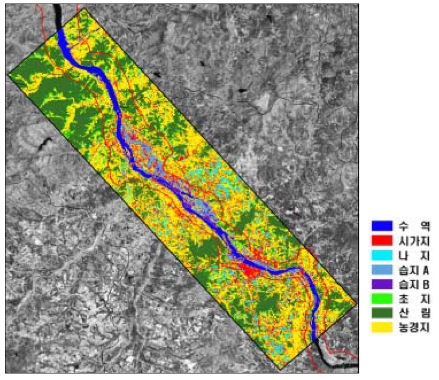 여주지역 하천주변 습지분류도(피복분류도)