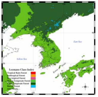 2100년 Carmer and Leemans 분류(시나리오=IS92a, GCM=HadCM2)