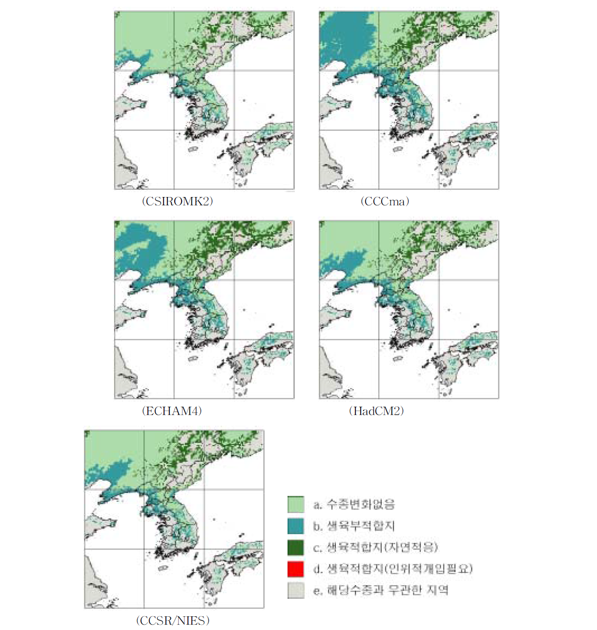 2050년의 기후변화에 따른 소나무 적응성평가