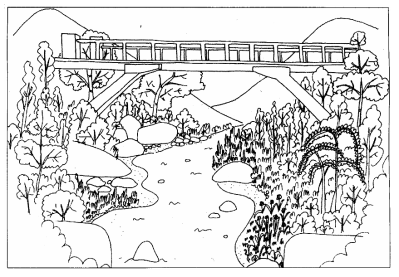 수달의 친환경적 서식지 이용통로 조성 모식도. (본 그림은 문화재청(2001년)에서 인용하였음)