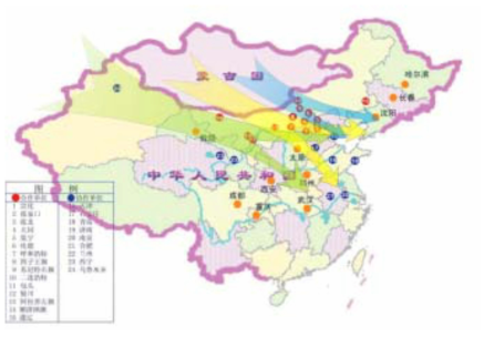 國家環境保護總局沙塵硏究組의 현지관측결과 자료: : 國家環境保護總局沙塵暴硏究項目組(2002:16)